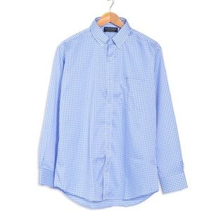 Tailorbyrd Set of (2) XL Blue Gingham Stretch Button Down Shirts
